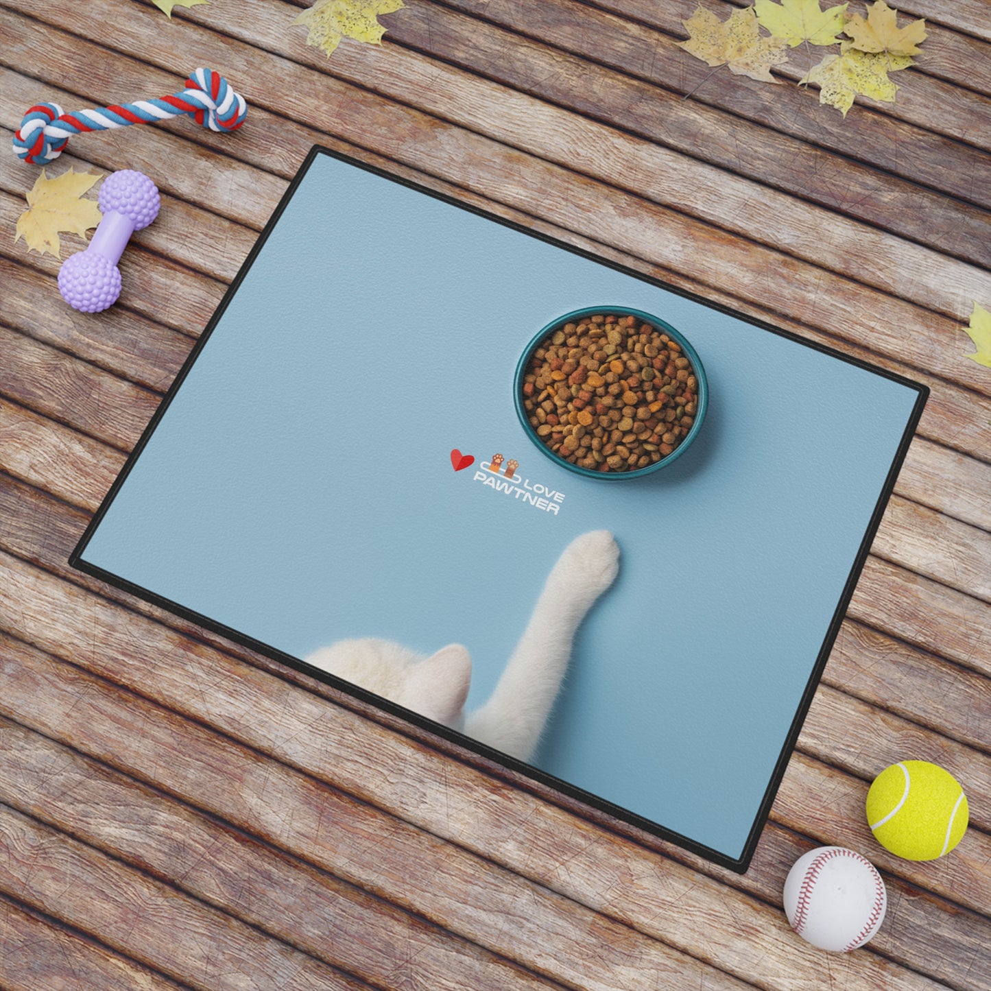 Pawtner, Cute Pet Mat for Cats and Dogs, Personalized Feeding Station, Ideal Pet Lover Gift, Home Decor, Pet Accessory, Pet Mat (18" x 24")