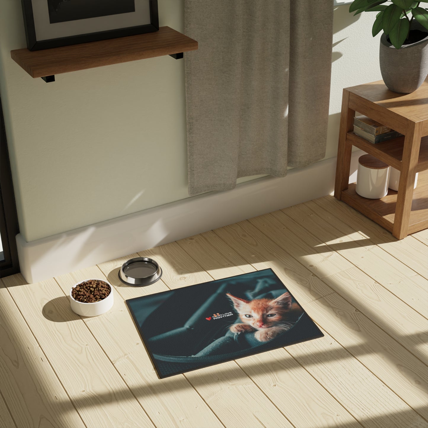 Pawtner, Cute Pet Mat for Cats and Dogs, Personalized Feeding Station, Ideal Pet Lover Gift, Home Decor, Pet Accessory, Pet Mat (18" x 24")