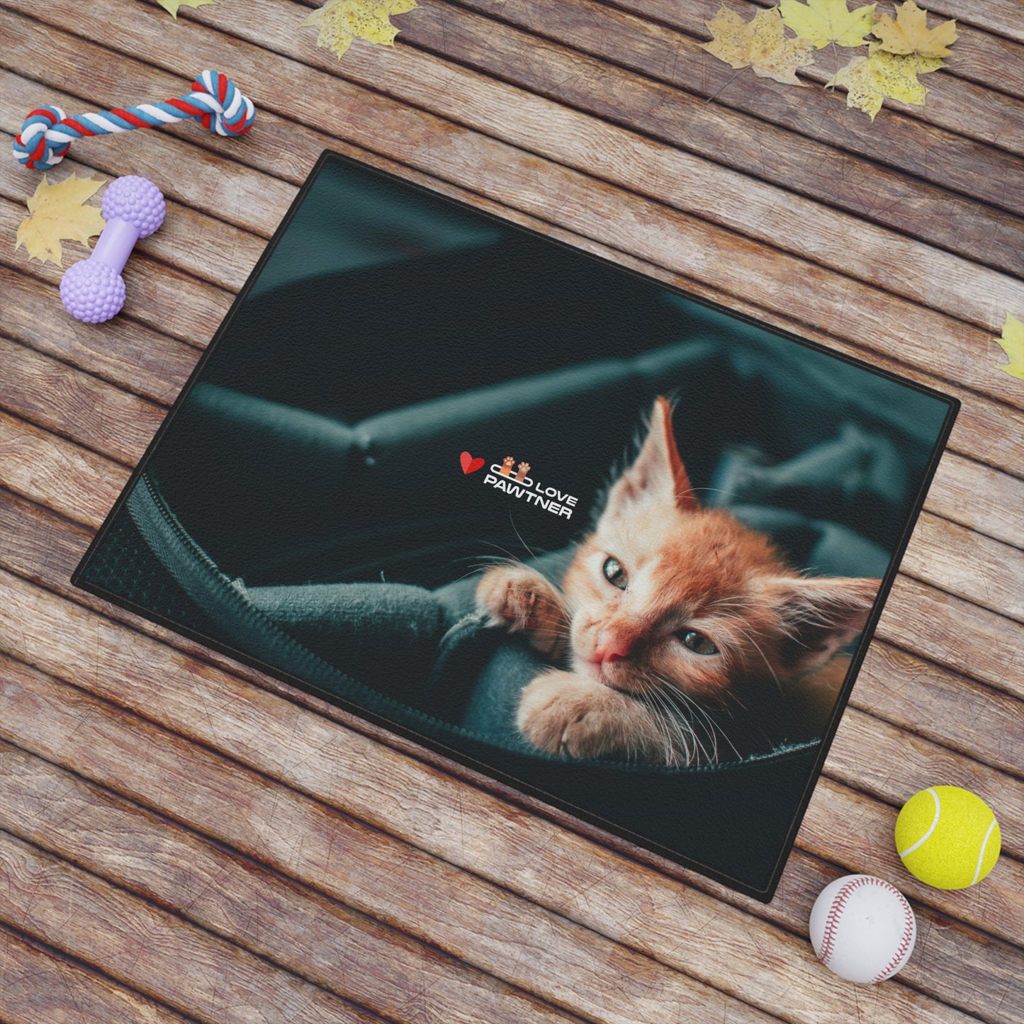 Pawtner, Cute Pet Mat for Cats and Dogs, Personalized Feeding Station, Ideal Pet Lover Gift, Home Decor, Pet Accessory, Pet Mat (18" x 24")