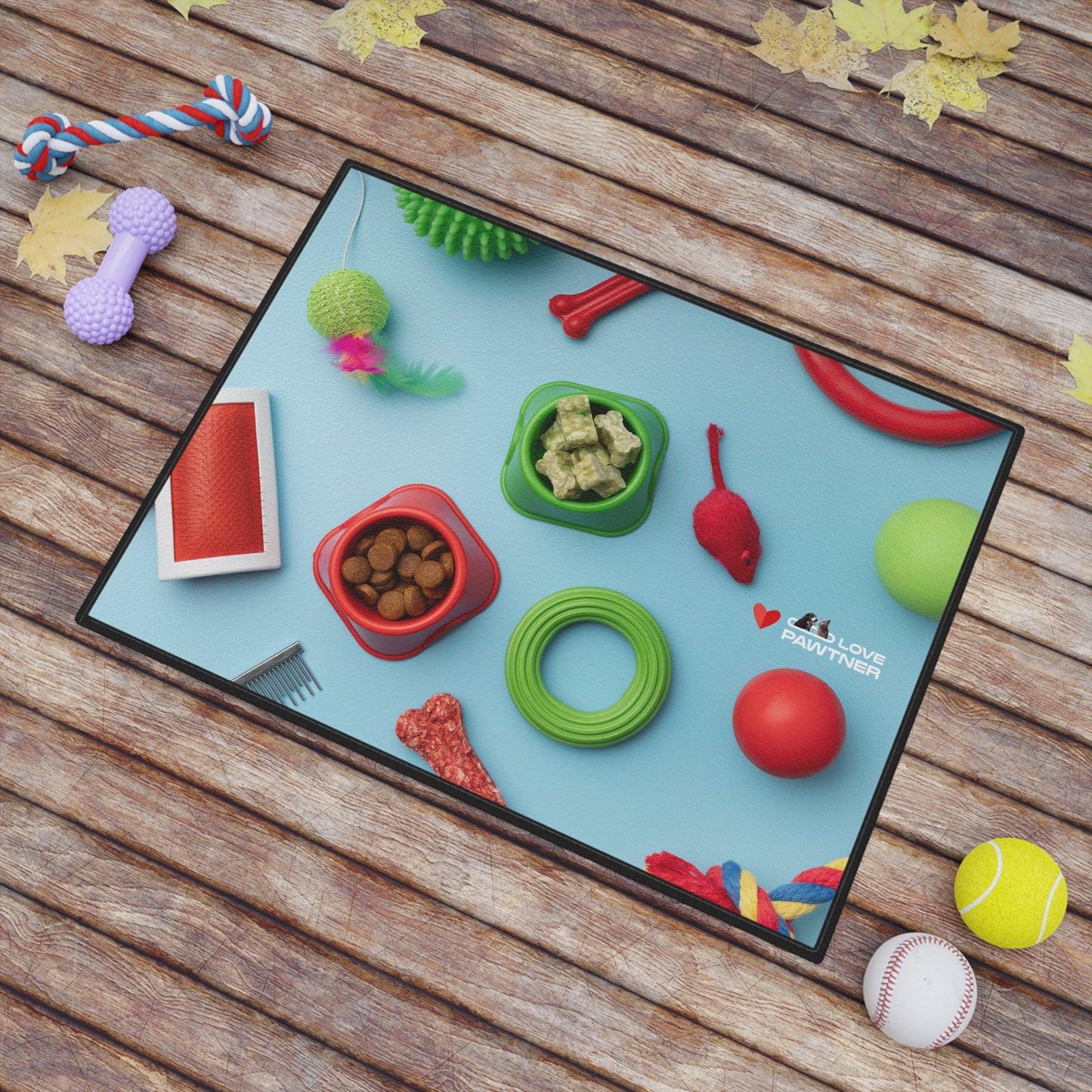Pawtner, Cute Pet Mat for Cats and Dogs, Personalized Feeding Station, Ideal Pet Lover Gift, Home Decor, Pet Accessory, Pet Mat (18" x 24")