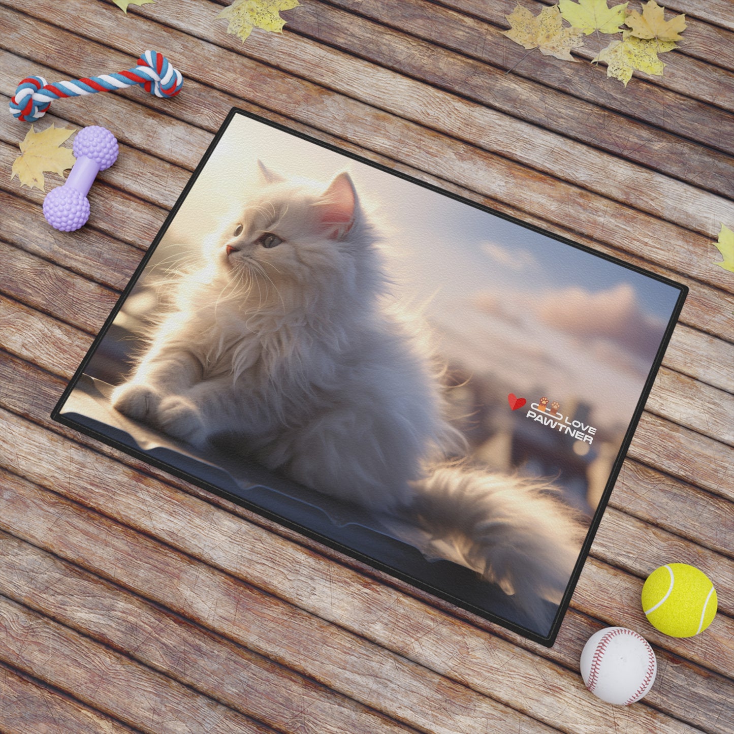 Pawtner, Cute Pet Mat for Cats and Dogs, Personalized Feeding Station, Ideal Pet Lover Gift, Home Decor, Pet Accessory, Pet Mat (18" x 24")