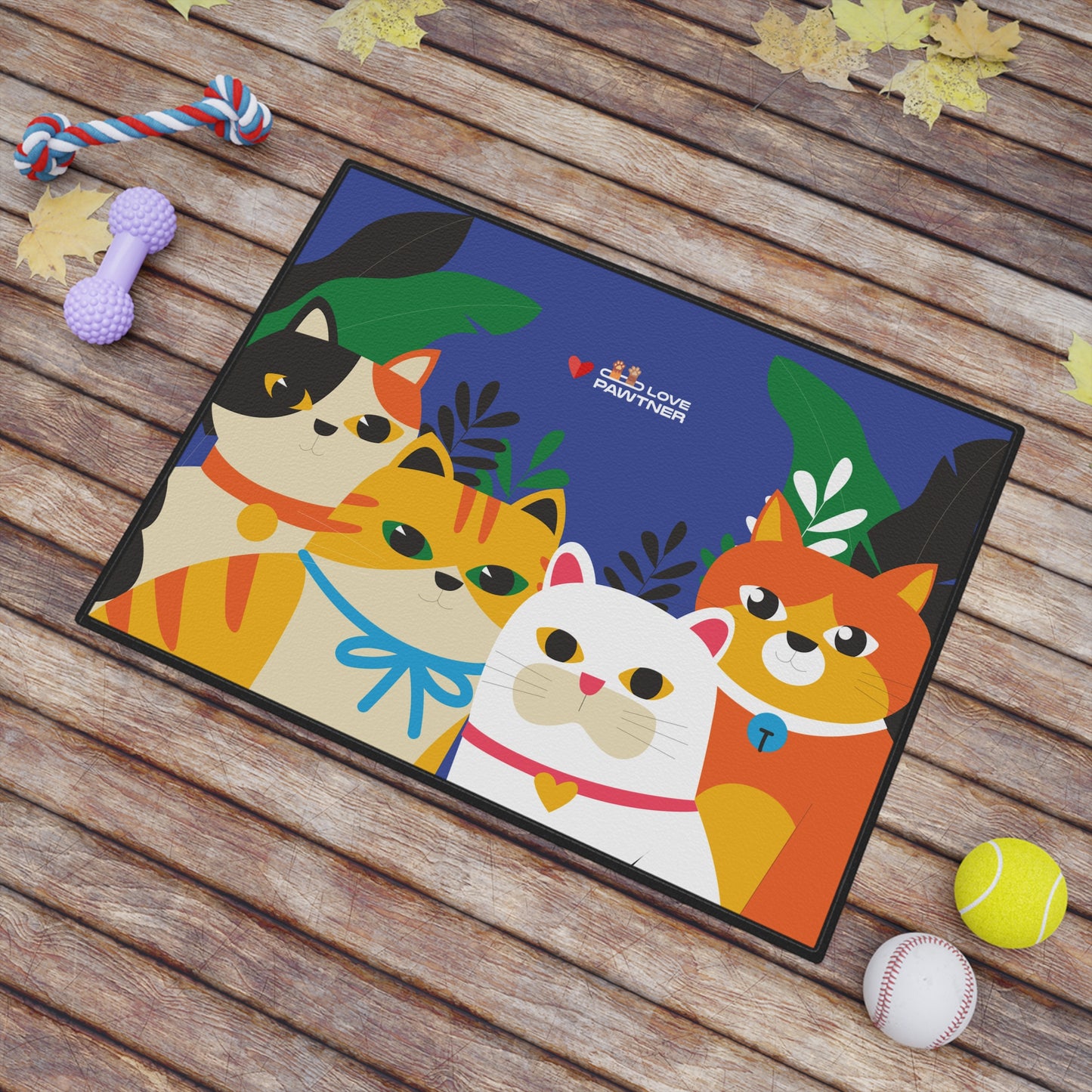 Pawtner, Cute Pet Mat for Cats and Dogs, Personalized Feeding Station, Ideal Pet Lover Gift, Home Decor, Pet Accessory, Pet Mat (18" x 24")