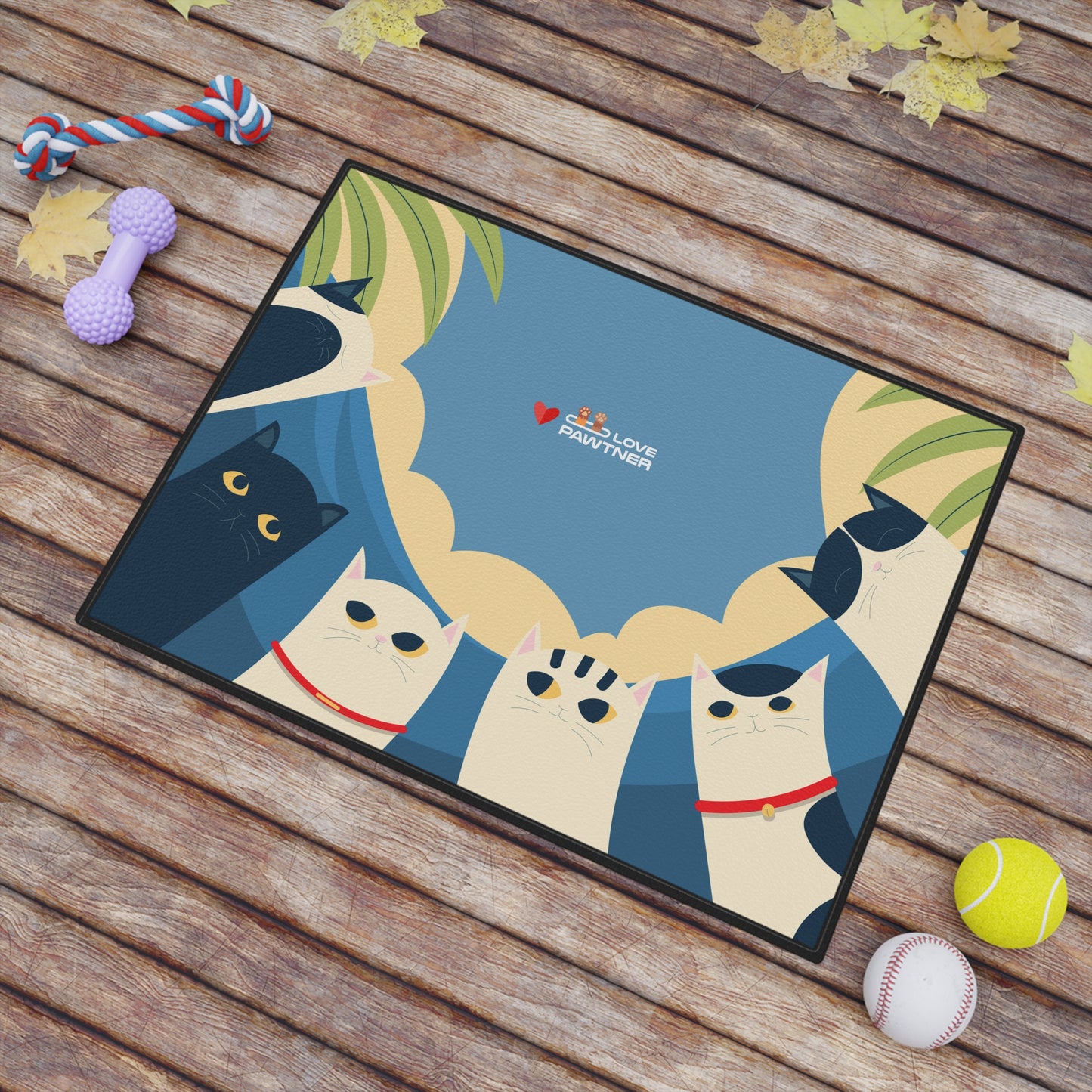 Pawtner, Cute Pet Mat for Cats and Dogs, Personalized Feeding Station, Ideal Pet Lover Gift, Home Decor, Pet Accessory, Pet Mat (18" x 24")