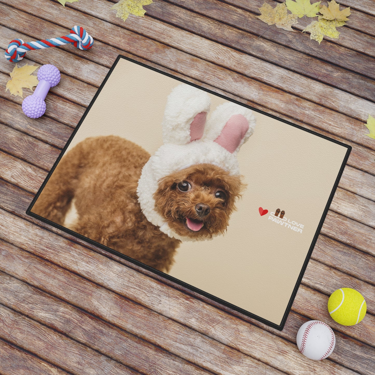 Pawtner, Cute Pet Mat for Cats and Dogs, Personalized Feeding Station, Ideal Pet Lover Gift, Home Decor, Pet Accessory, Pet Mat (18" x 24")