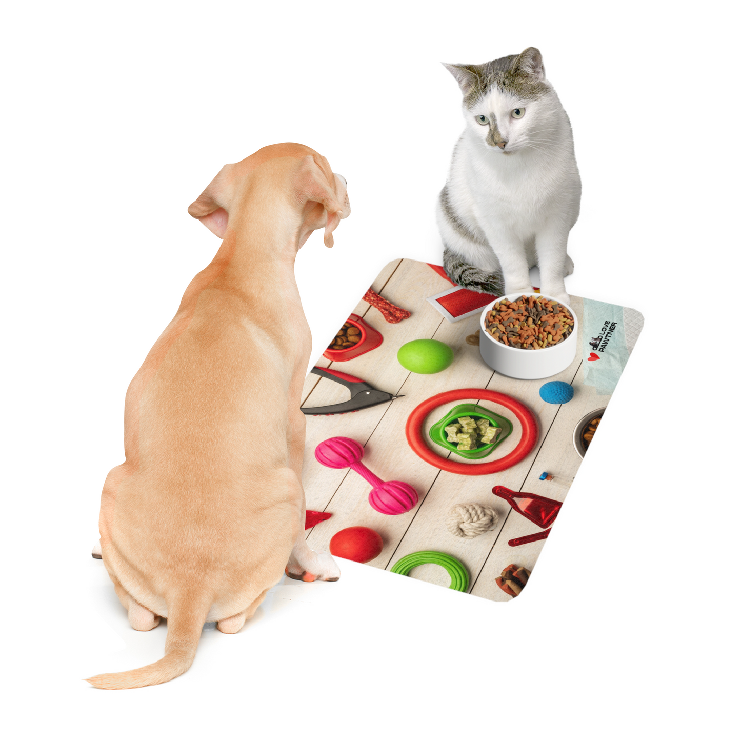 Pawtner, Stylish Pet Food Mat, Cat Food Mat, Dog Feeding Mat, Pet Lover Gift, Personalized Pet Mat, Unique Pet Accessories, Pet Food Mat (12" x 18")