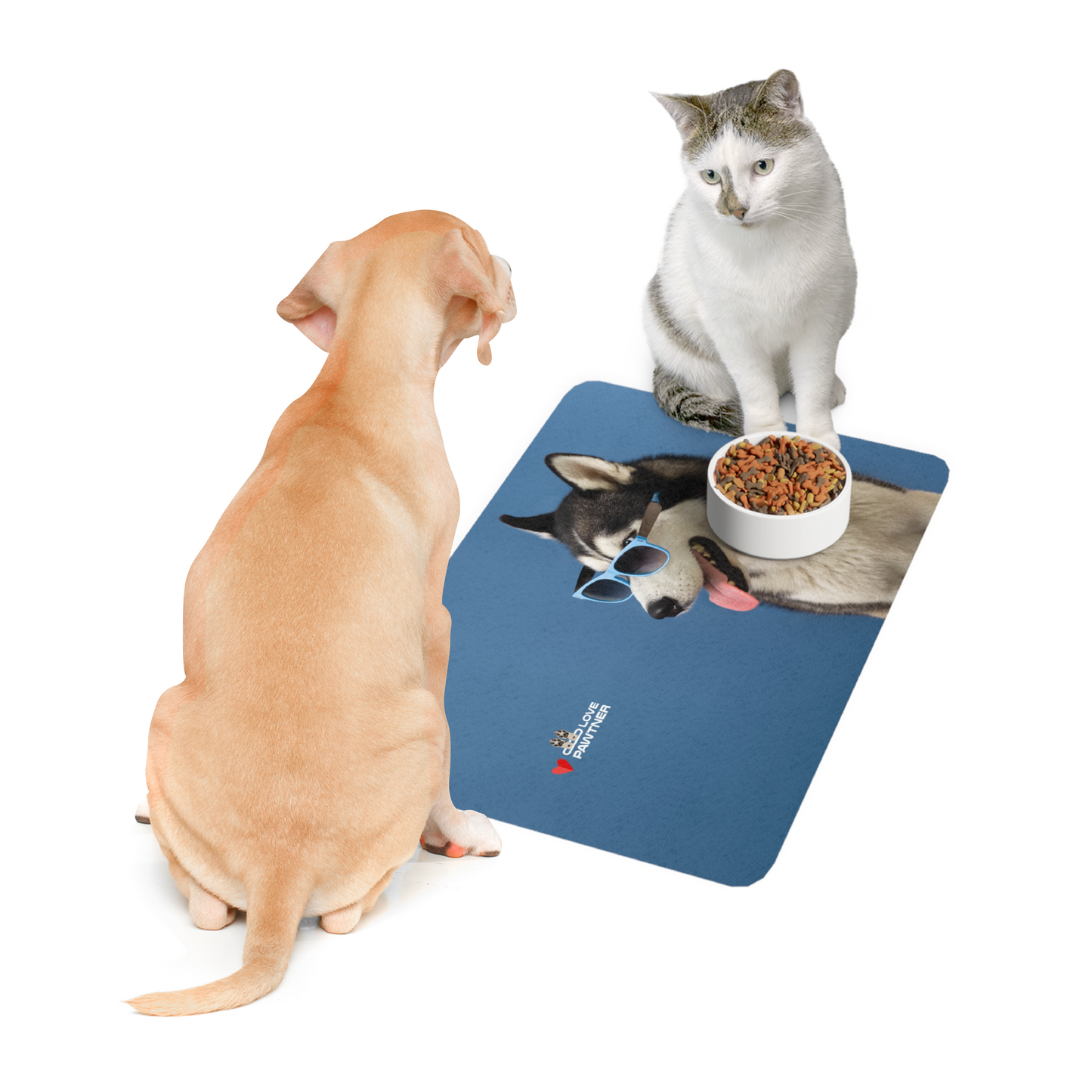 Pawtner, Stylish Pet Food Mat, Cat Food Mat, Dog Feeding Mat, Pet Lover Gift, Personalized Pet Mat, Unique Pet Accessories, Pet Food Mat (12" x 18")