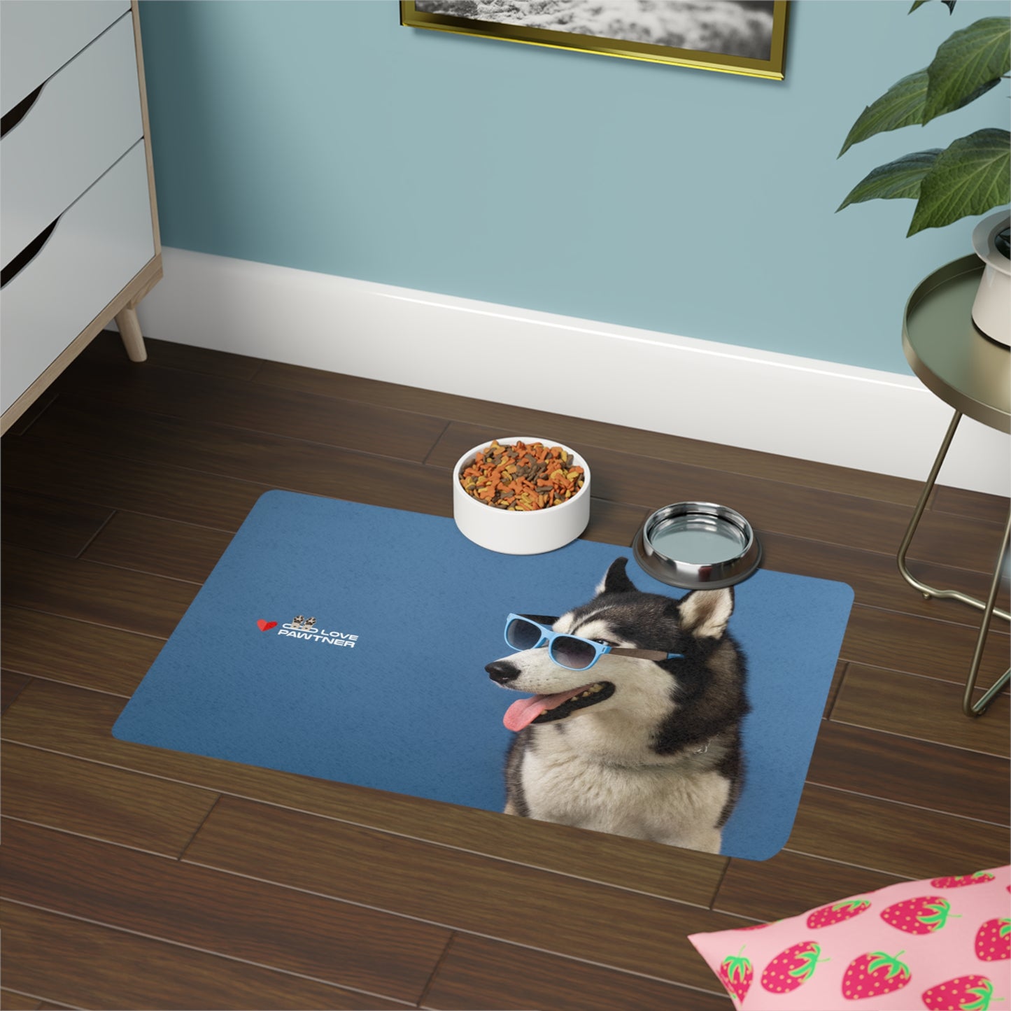 Pawtner, Stylish Pet Food Mat, Cat Food Mat, Dog Feeding Mat, Pet Lover Gift, Personalized Pet Mat, Unique Pet Accessories, Pet Food Mat (12" x 18")