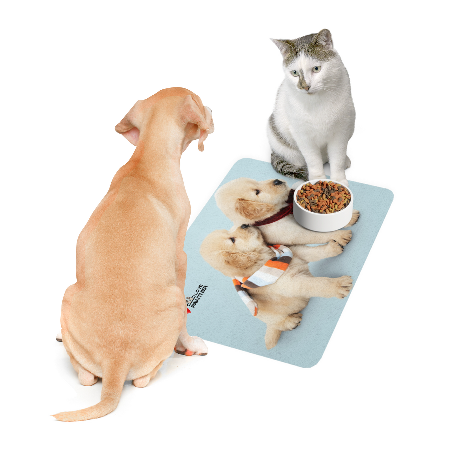 Pawtner, Stylish Pet Food Mat, Cat Food Mat, Dog Feeding Mat, Pet Lover Gift, Personalized Pet Mat, Unique Pet Accessories, Pet Food Mat (12" x 18")