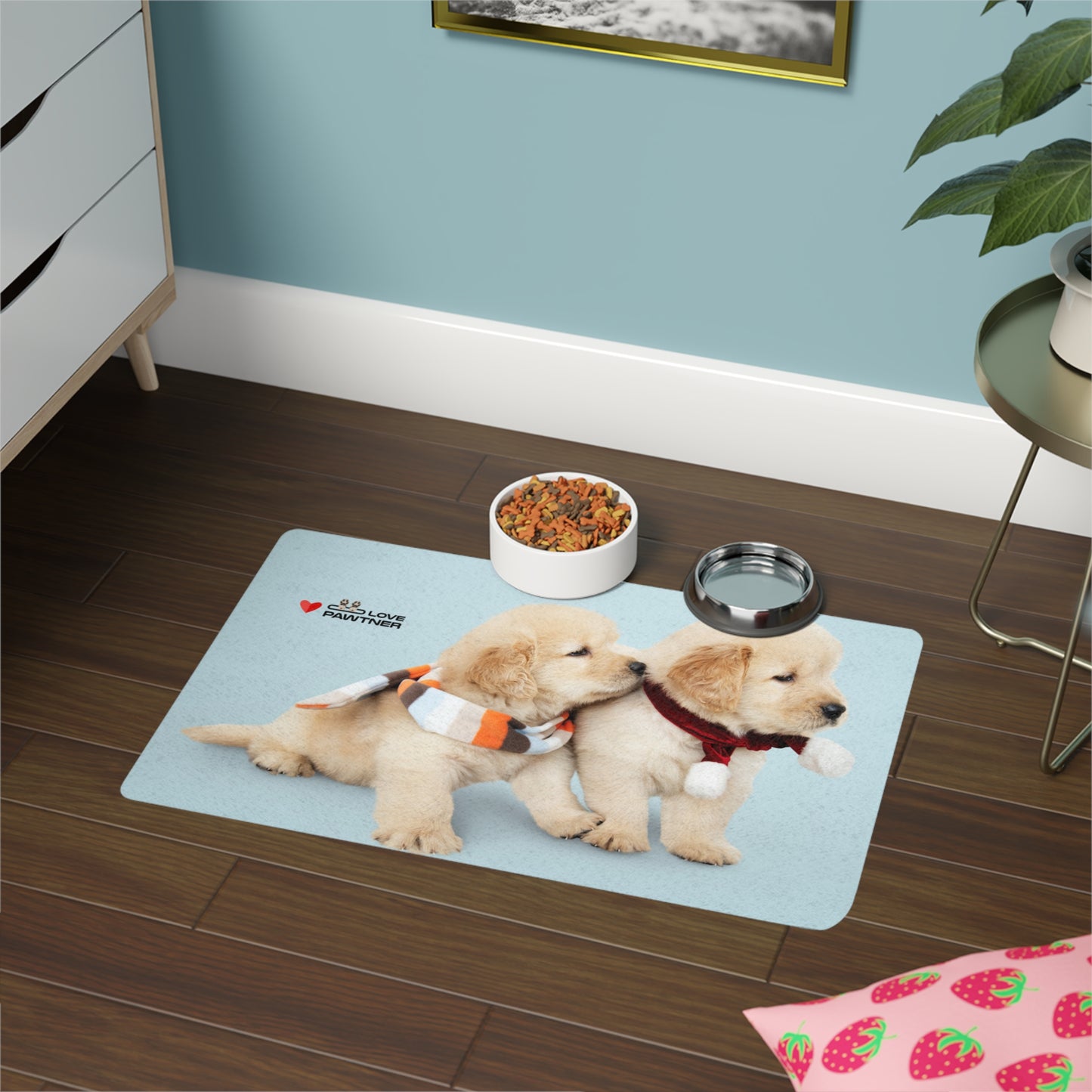 Pawtner, Stylish Pet Food Mat, Cat Food Mat, Dog Feeding Mat, Pet Lover Gift, Personalized Pet Mat, Unique Pet Accessories, Pet Food Mat (12" x 18")