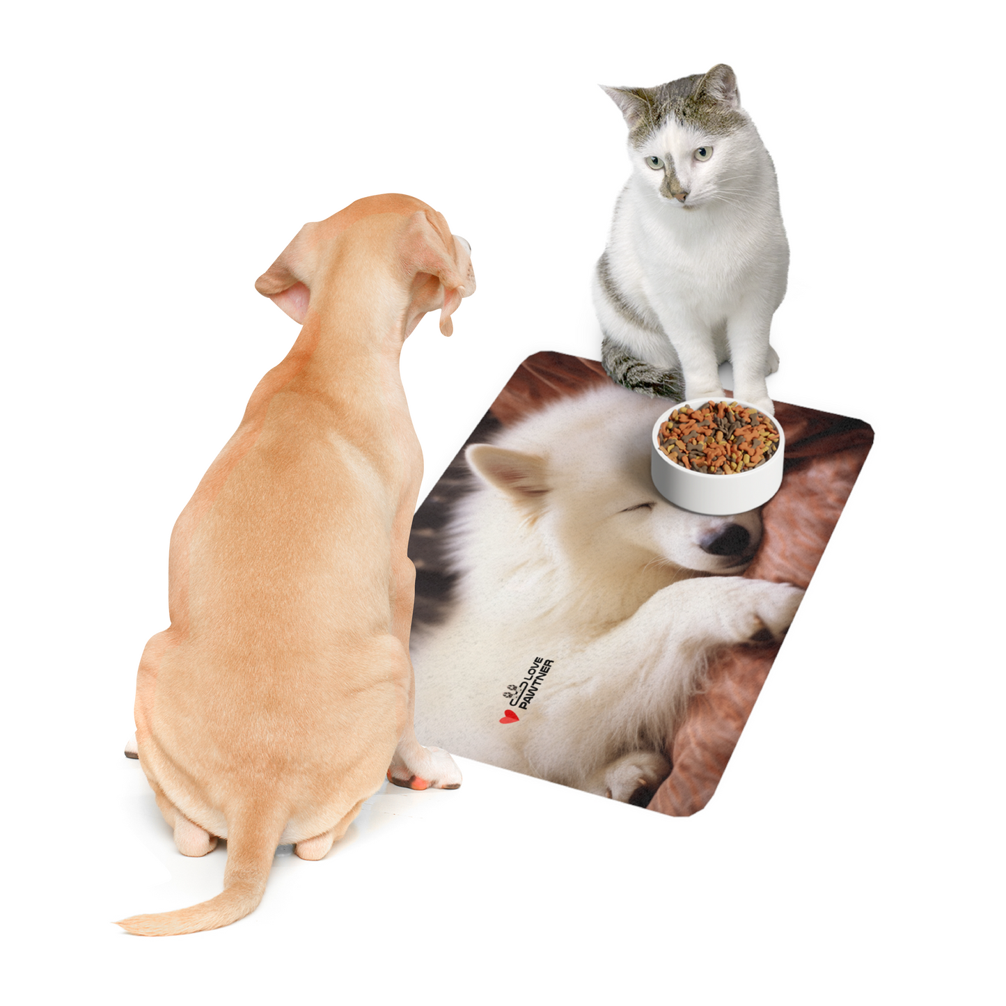 Pawtner, Stylish Pet Food Mat, Cat Food Mat, Dog Feeding Mat, Pet Lover Gift, Personalized Pet Mat, Unique Pet Accessories, Pet Food Mat (12" x 18")