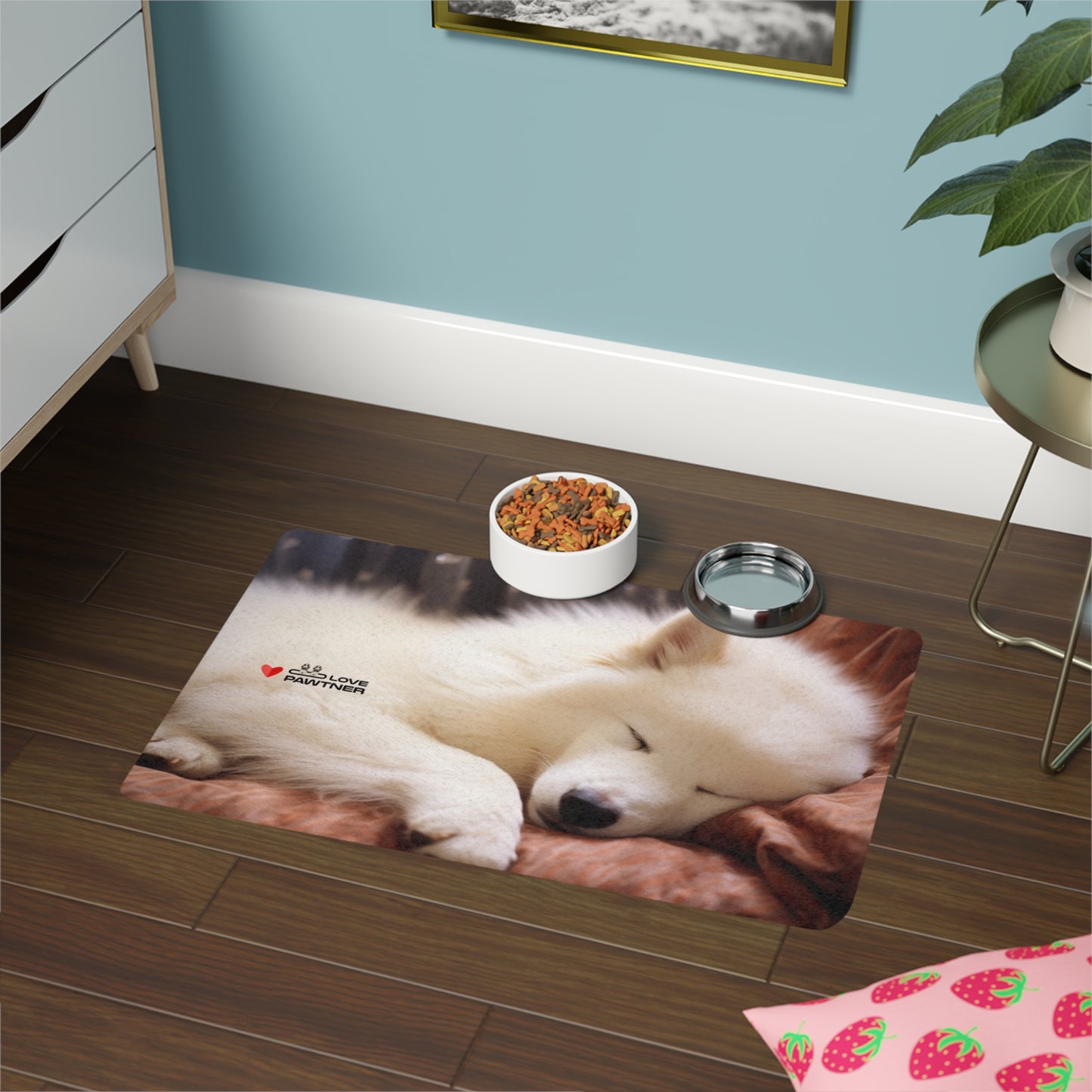 Pawtner, Stylish Pet Food Mat, Cat Food Mat, Dog Feeding Mat, Pet Lover Gift, Personalized Pet Mat, Unique Pet Accessories, Pet Food Mat (12" x 18")