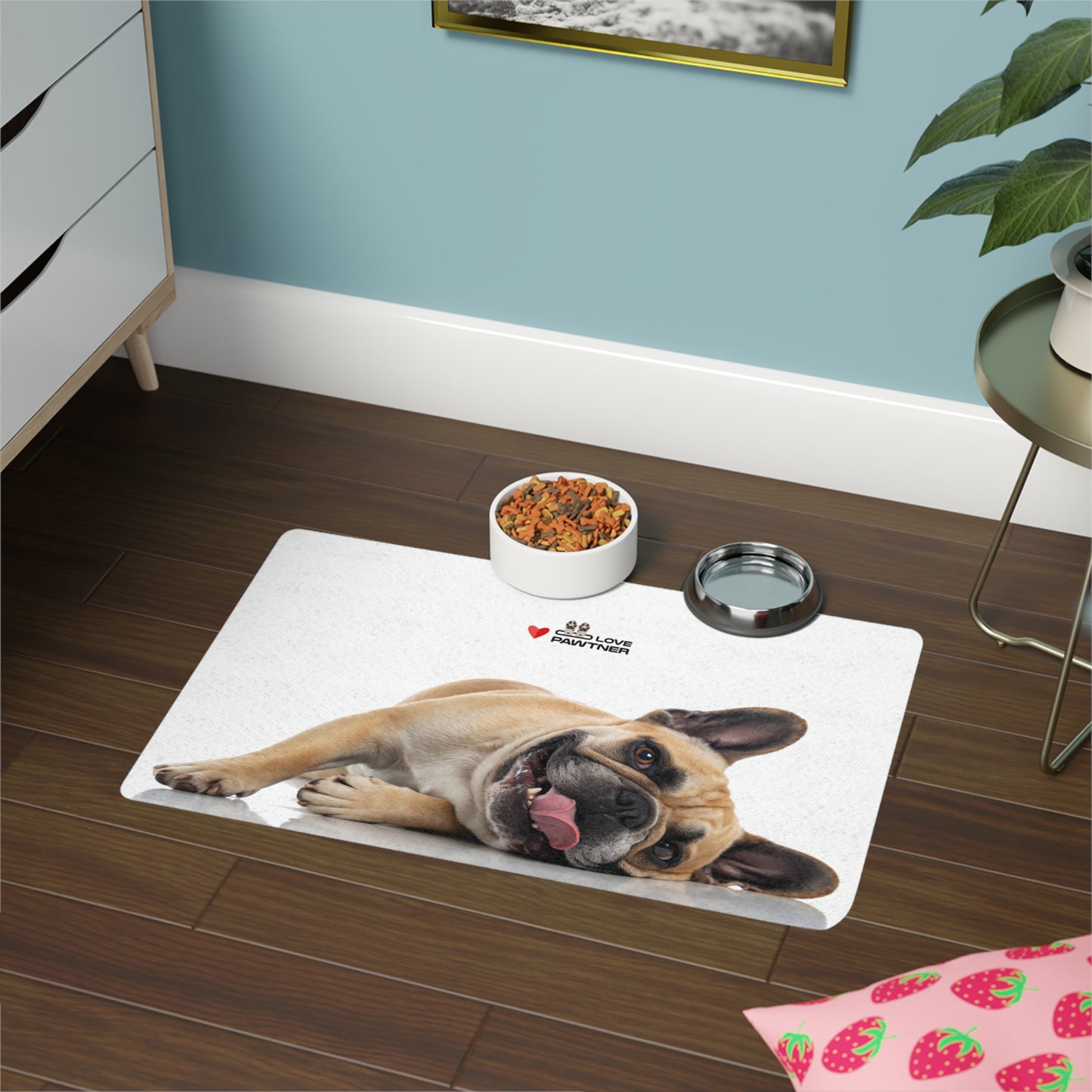 Pawtner, Stylish Pet Food Mat, Cat Food Mat, Dog Feeding Mat, Pet Lover Gift, Personalized Pet Mat, Unique Pet Accessories, Pet Food Mat (12" x 18")