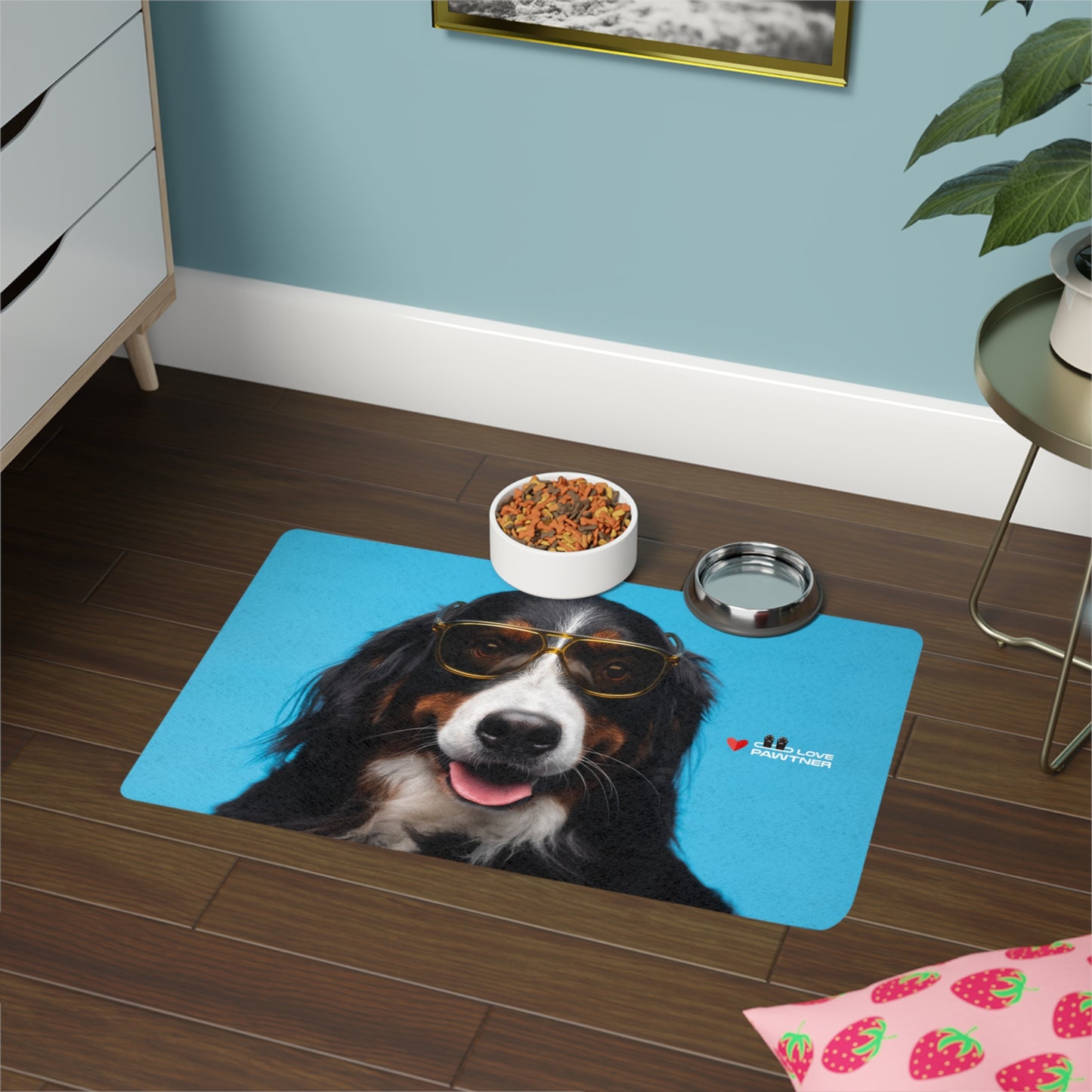 Pawtner, Stylish Pet Food Mat, Cat Food Mat, Dog Feeding Mat, Pet Lover Gift, Personalized Pet Mat, Unique Pet Accessories, Pet Food Mat (12" x 18")