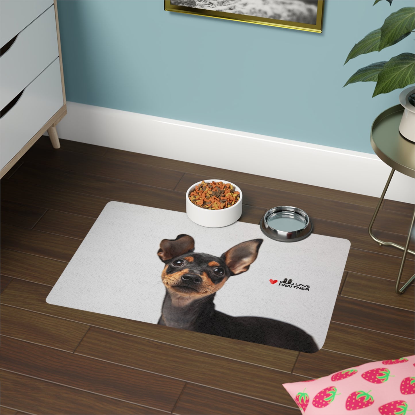 Pawtner, Stylish Pet Food Mat, Cat Food Mat, Dog Feeding Mat, Pet Lover Gift, Personalized Pet Mat, Unique Pet Accessories, Pet Food Mat (12" x 18")