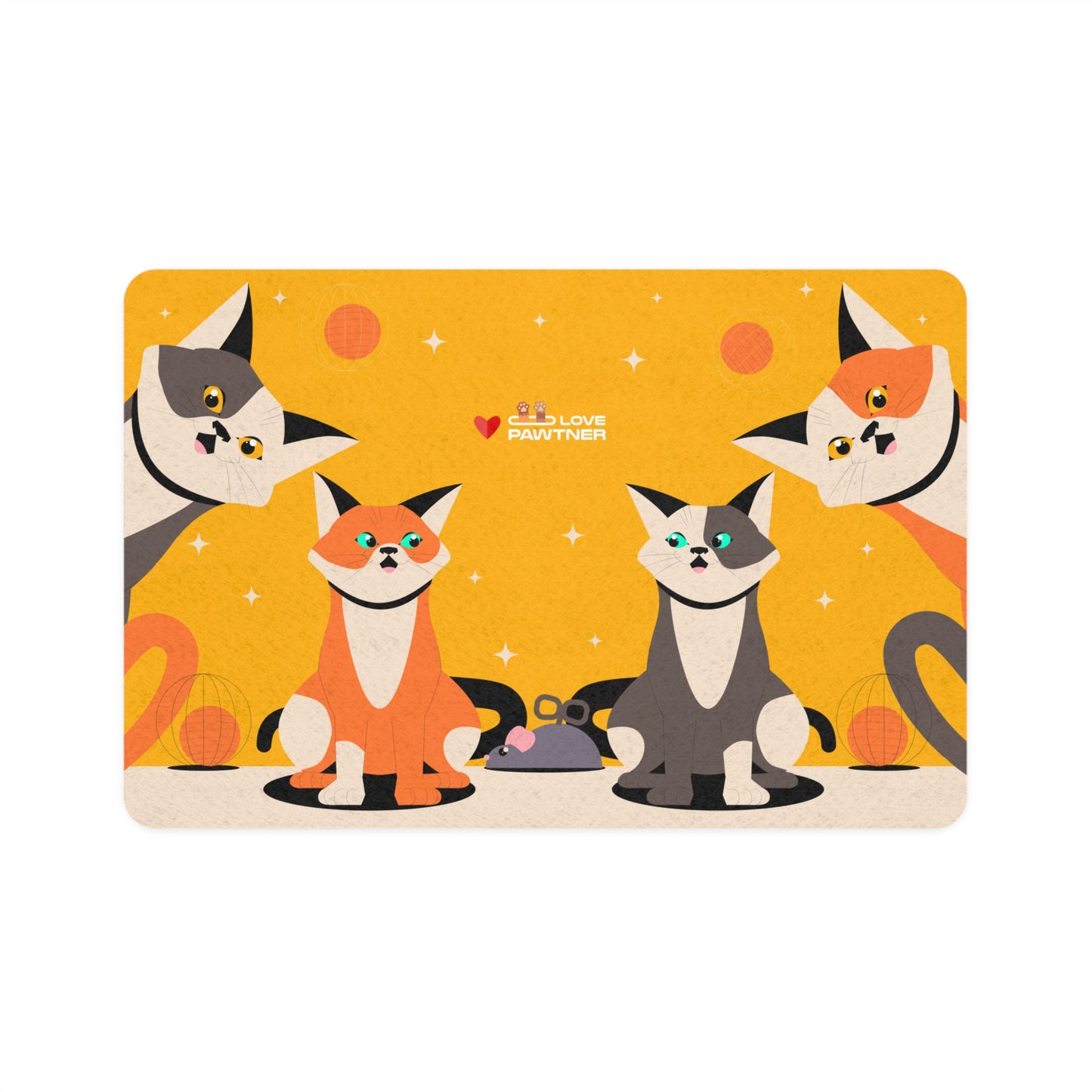 Pawtner, Stylish Pet Food Mat, Cat Food Mat, Dog Feeding Mat, Pet Lover Gift, Personalized Pet Mat, Unique Pet Accessories, Pet Food Mat (12" x 18")