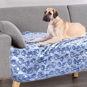 Dog Bed Blankets for Large Dogs, Soft Fleece Dog Blanket Fluffy Pet Blanket Warm Sleep Mat Cover for Bed Couch, Cute Paw Print Puppy Cat Blanket, Blanket for Dogs, 60"X50" (1 Pack)