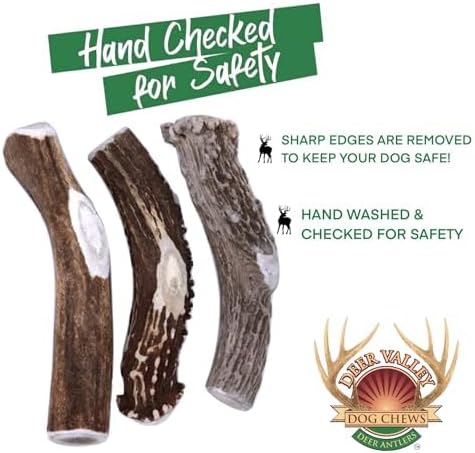 Deer Valley Chews Premium Deer Antler for Dogs - Large 6-7 Inches Long, Single Antler - All Natural Dental Treat for Teething and Chewing - Premium Grade, Naturally Shed