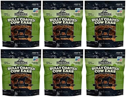 Redbarn's Bully Coated Cow Ears for Dogs, All-Natural, Single-Ingredient Chews, 4.2 Ounce (Pack of 6)