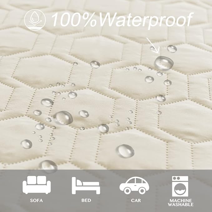 Waterproof and Anti-Slip Dog Bed Cover and Pet Blanket Sofa Pet Bed Mat ,car Incontinence Mattress Protectors Furniture Couch Cover for Most Cats Dogs, Pets(30x70-Ivory)