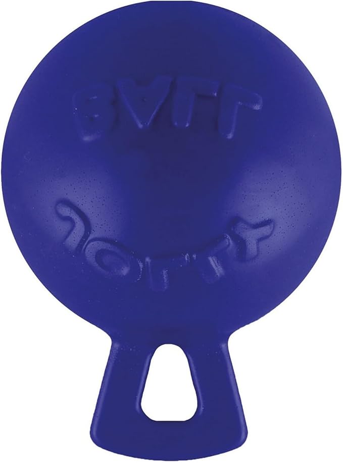 Jolly Pets Tug-n-Toss Heavy Duty Dog Toy Ball with Handle, 4.5 Inches/Small, Purple