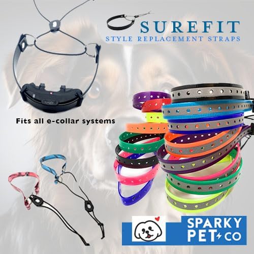 Sparky Pet Co - ECollar Replacement Strap - Bungee Dog Collar - Waterproof - Adjustable - Secure Nexus Wheel Lock - for Electronic Training & Invisible Fence Systems - 3/4" (Blue Camo)