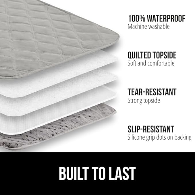 Gorilla Grip 100% Waterproof Dog Blanket, Pet Friendly Sofa Throw Essential for Small Pets, Dogs, Cats, Tear and Slip Resistant Leakproof Couch Cushion Cover for Indoor Furniture, 40x50 Lt Gray