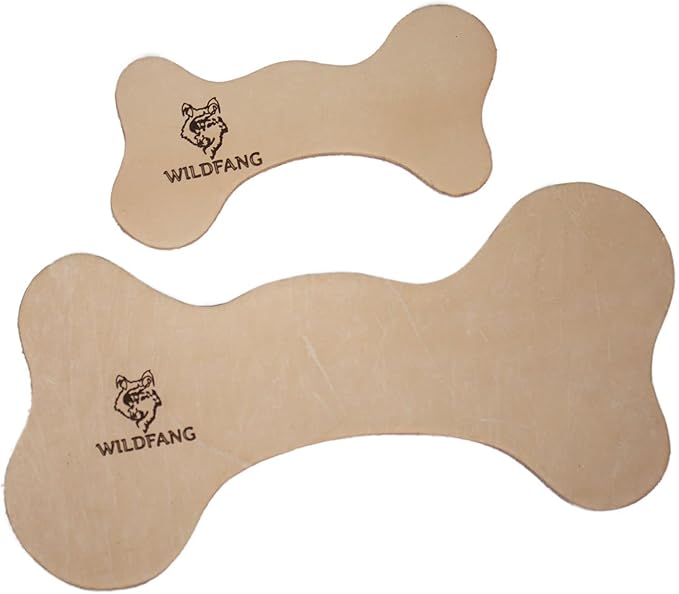 Wildfang Leather Bones for Dogs - Long Lasting Dog Chew Stick, Leather Chew Toys for Dogs, Leather Dog Toys, Leather Dog Chews, Leather Dog Bones, Leather Dog Toys for Aggressive chewers, L