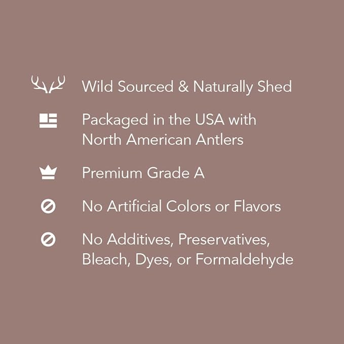 Amazon Brand – Wag Dog Deer Antler Chew, Naturally Shed. Whole, Small (Best for Dogs Under 15 lbs) 4–5.5 inches (Pack of 4)