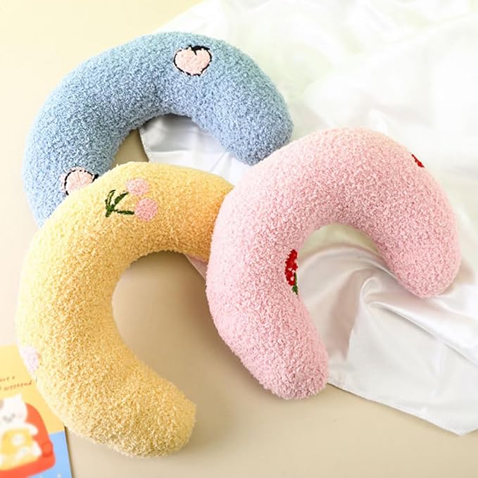 Pet Small Pillows for Small Dogs Cat U-Shaped Puppy Neck Pillow for Indoor Improve Relief Sleeping Machine Washable (Blue)