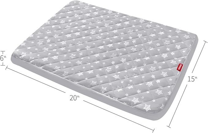 Dog Bed Covers Replacement Washable Pet Hair Easy to Remove, Waterproof Dog Bed Covers Noiseless Quilted, Pet Bed Cover Lovely Grey Star Print, Puppy Bed Cover 15x20 Inches, for Dog/Cat, Cover Only