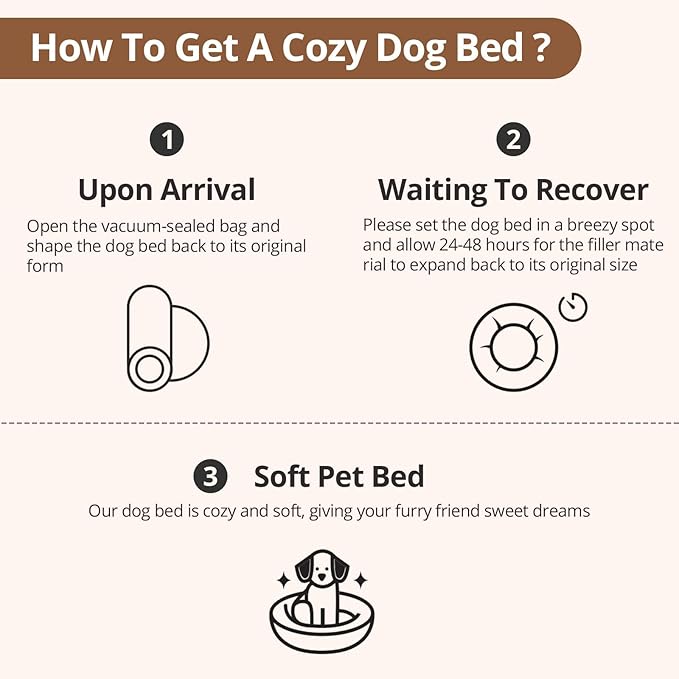 JOLLYVOGUE Small Dog Bed & Cat Bed, Anti-Anxiety Calming Dog Bed for Small Dogs, Donut Warming Cozy Soft Round Pet Bed, Fluffy Faux Fur Cushion Bed for Small Medium Dogs(20")