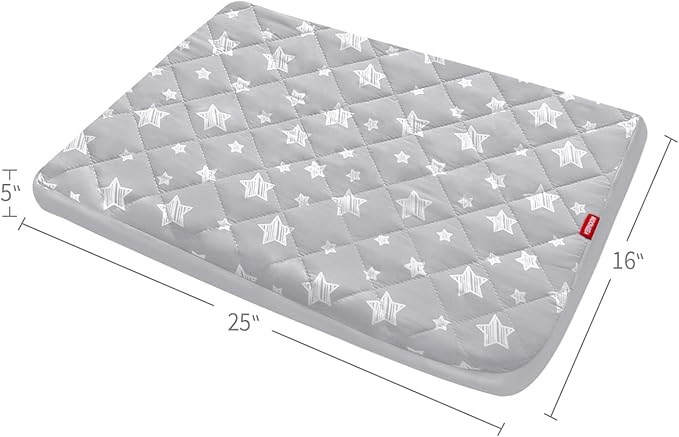 Dog Bed Covers Replacement Washable Pet Hair Easy to Remove, Waterproof Dog Bed Covers Noiseless Quilted, Pet Bed Cover Lovely Grey Star Print, Puppy Bed Cover 16x25 Inches, for Dog/Cat, Cover Only