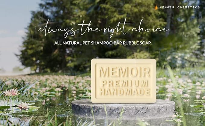 Memoir Pubble Soap β Natural Pet Shampoo Bar for Irritated, Itchy, Dry & Sensitive Skin | Manuka Honey & Goat Milk from New Zealand | Great for Puppy, Kitten and Small Animals | 4.5oz | Dogs & Cats