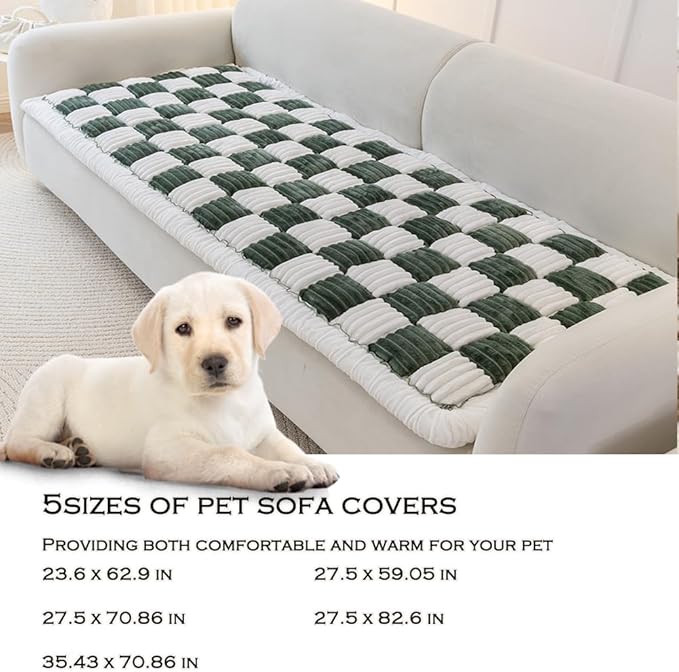 Dog Couch Cover Protector, Dog Couch Coves for Sofa, Couch Cushion for Dogs Washable, Pet Mat Bed Couch Covers for Large Dogs (35.43 x 70.86 inch, Dark Green)