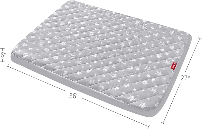 Dog Bed Covers Replacement Washable Pet Hair Easy to Remove, Waterproof Dog Bed Covers Noiseless Quilted, Pet Bed Cover Lovely Grey Star Print, Puppy Bed Cover 27x36 Inches, for Dog/Cat, Cover Only