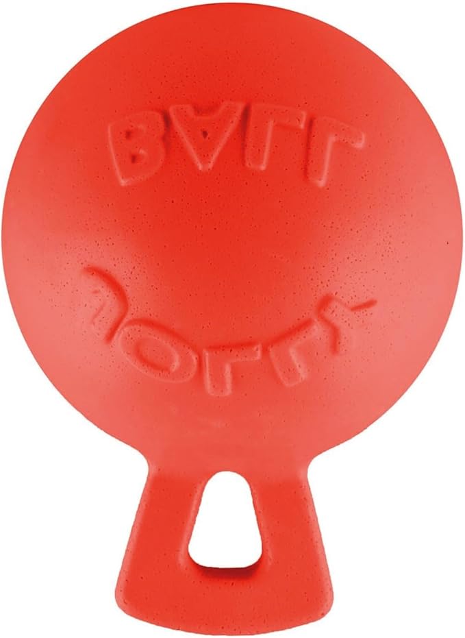 Jolly Pets Tug-n-Toss Heavy Duty Dog Toy Ball with Handle, 4.5 Inches/Small, Purple