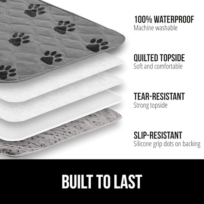 Gorilla Grip 100% Waterproof Dog Blanket, Pet Friendly Sofa Throw Essential for Small Pets, Dogs, Cats, Tear and Slip Resistant Leakproof Couch Cushion Cover for Indoor Furniture, 40x50 Paw