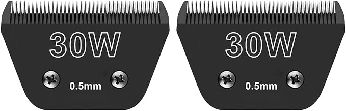 Detachable Pet Dog Grooming Wide Blades-Size 30W Dog Grooming Wide Blade,Compatible with Most Andis,Oster A5,Wahl km10 Clippers -2PCS 30W(Black)