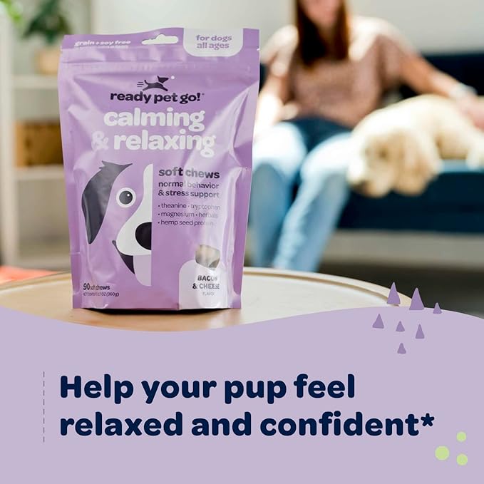 Hemp Calming Chews for Dogs | Herbal Dog Calming Chews for Anxiety from Normal and Occasional Stressors Including Separation Storms Grooming & Travel | NASC Certified & Made in the USA | 90 Chews