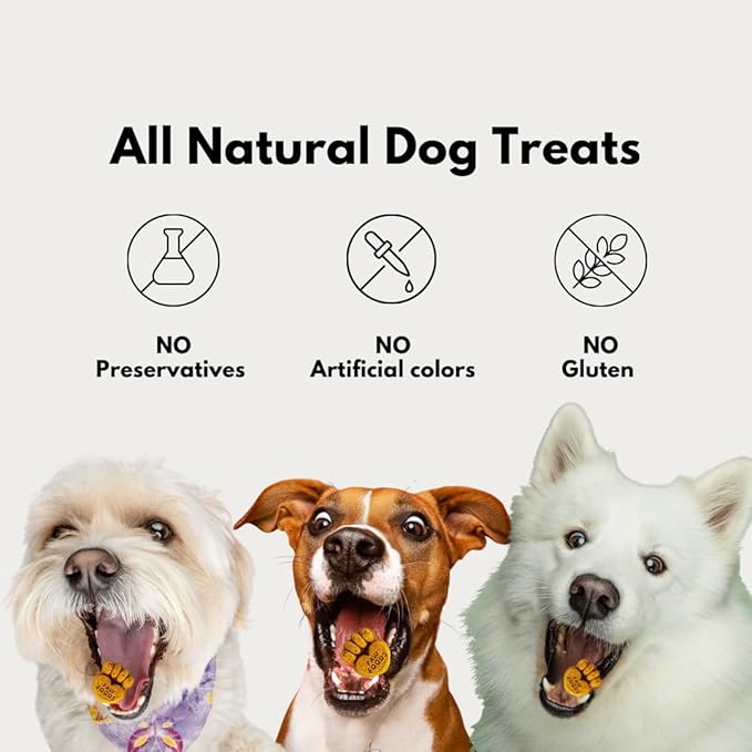 Treats Fruity Paws - Organic Dog Treats Healthy, Low Calorie Puppy Treats for Joint and Hip Support, Tasty Natural Treats for All Dogs, Only 5 Cal, Approx. 60 per Bag - 170g - Made in USA