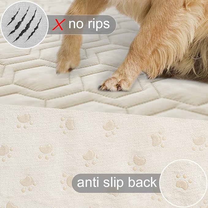 Waterproof and Anti-Slip Dog Bed Cover and Pet Blanket Sofa Pet Bed Mat ,car Incontinence Mattress Protectors Furniture Couch Cover for Most Cats Dogs, Pets(30x70-Ivory)