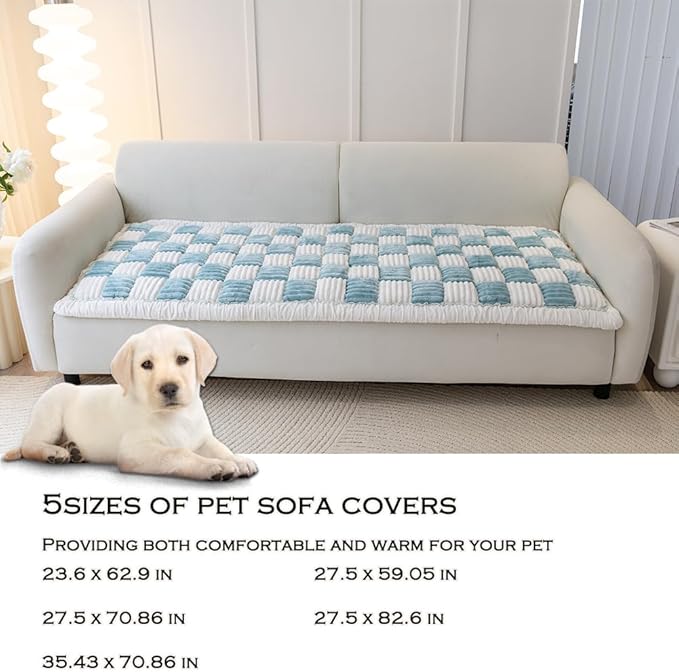 Dog Couch Cover Protector, Dog Couch Coves for Sofa, Couch Cushion for Dogs Washable, Pet Mat Bed Couch Covers for Large Dogs (35.43 x 70.86 inch, Lake Blue)