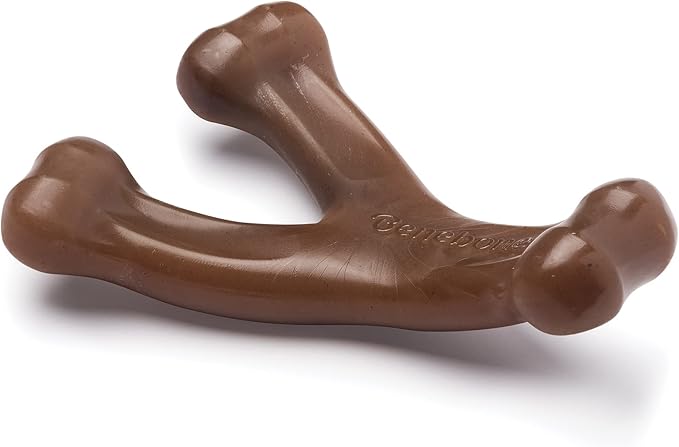 Benebone Wishbone Durable Dog Chew Toy for Aggressive Chewers, Real Peanut, Made in USA, Small, for Any breed