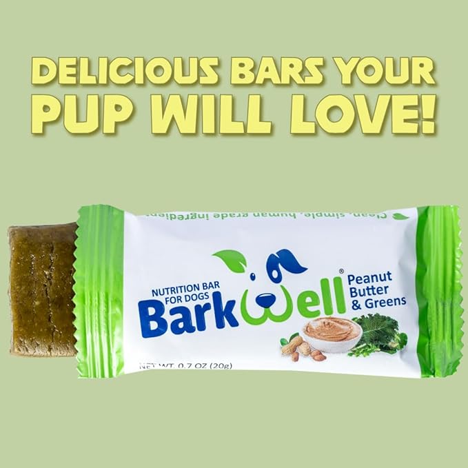 Peanut Butter Dog Treat Bars for Dogs, 0.7 Ounce, 16-Pack (Greens). 100% All Natural Dog Treat Made in The USA. Pill Pocket, Snuffle mat Treat