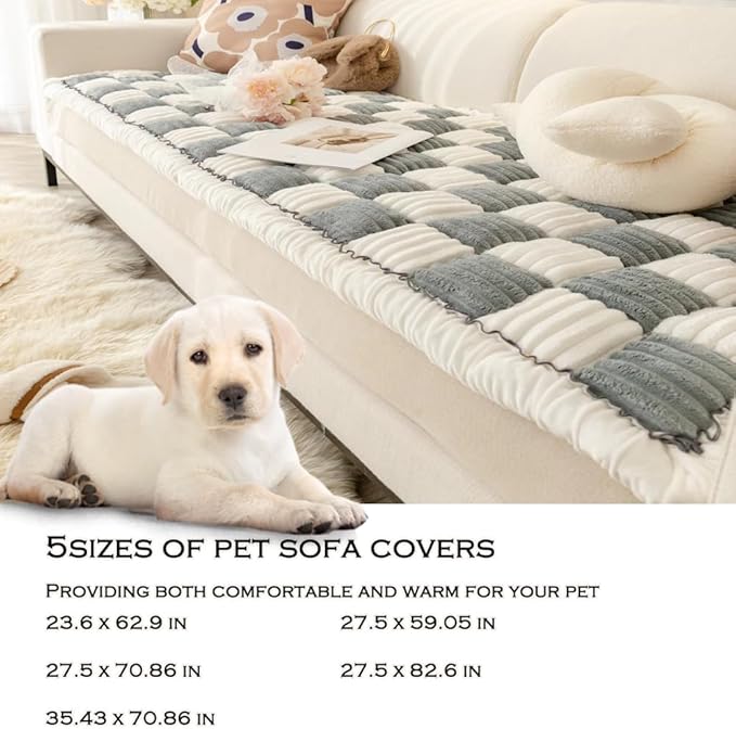 Dog Couch Cover Protector, Dog Couch Coves for Sofa, Couch Cushion for Dogs Washable, Pet Mat Bed Couch Covers for Large Dogs (35.43 x 70.86 inch, Blue - Gray)