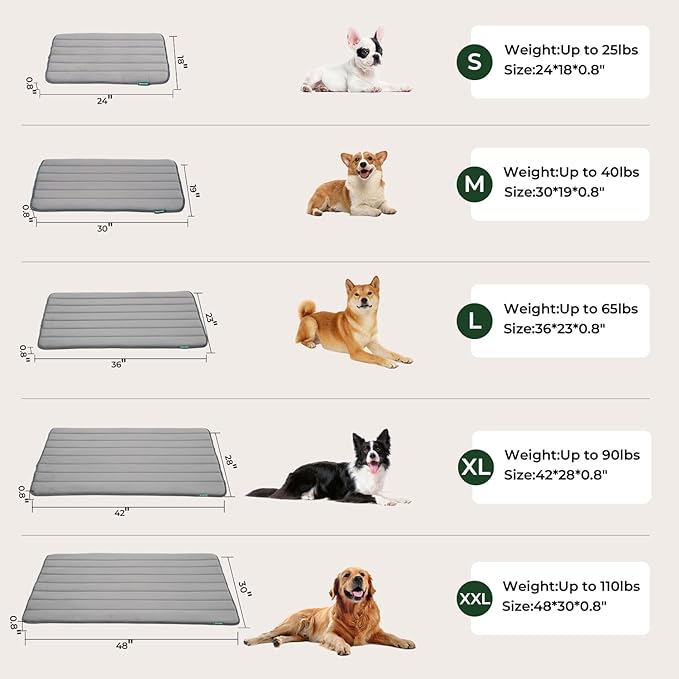 BALANCE Dog Crate Pad, Dog Foam Crate Mat Kennel Pad, Washable Water-Resistant Pet Bed Flat Dog Cage Mat for Small Dogs