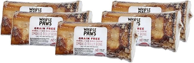Whole Paws, Smoked Beef Bone with Bully Stick & Himalayan Cheese, Medium (for Dogs 35 lbs & Under), 4.6 Ounce (Pack of 5)