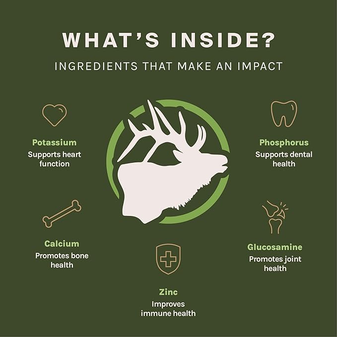 Good Trouble Pets Premium Elk Antlers for Large Dogs - All-Natural, Shed Antler Chews for Dental Health & Calming - Durable Dog Bones for Aggressive Chewers - Cruelty-Free, North American Sourced