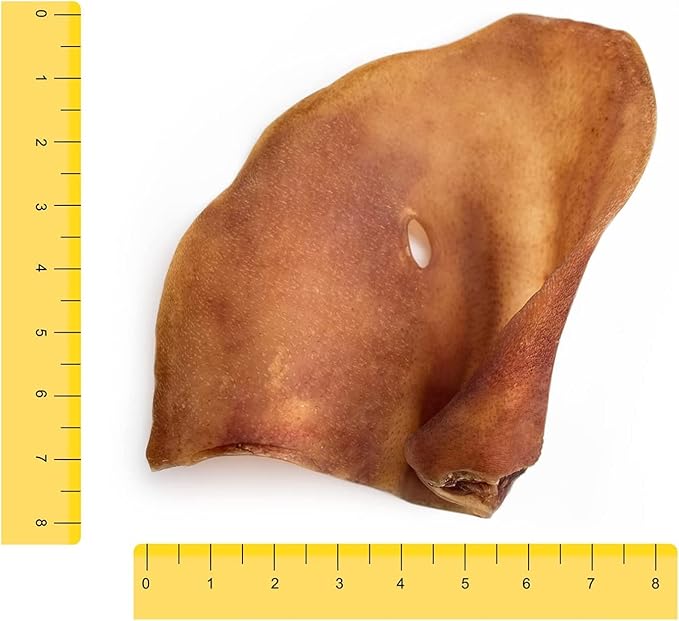 SUPER CAN BULLYSTICKS Natural Whole Pig Ears for Dogs (100 Count) - 100% Natural Pork Ear for Dogs - Easily Digestible Natural Dog Chews for Medium-Large Dogs