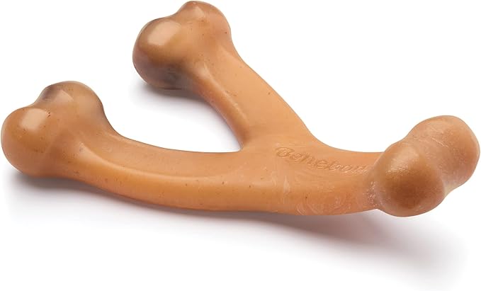Benebone Wishbone Durable Dog Chew Toy for Aggressive Chewers, Real Chicken, Made in USA, Large
